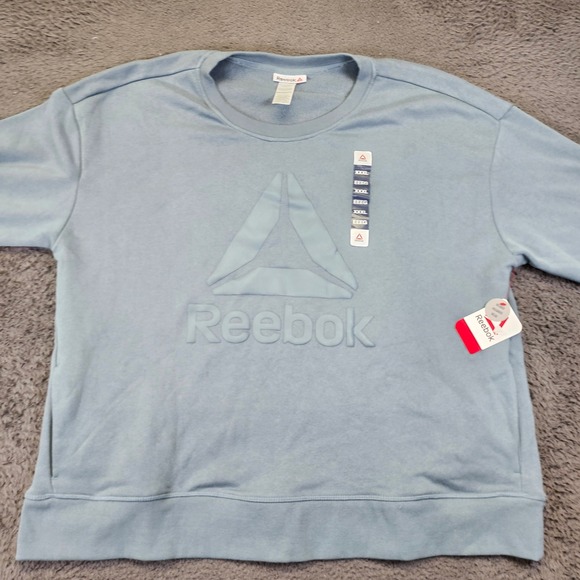 NWT‎ Reebok Relaxed Fit Sweatshirt Embossed Logo Pullover XXXL Gray - Picture 1 of 10